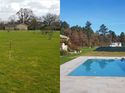 stage of the construction of a swimming pool bythe best swimming pool specialist in Dordogne bergerac